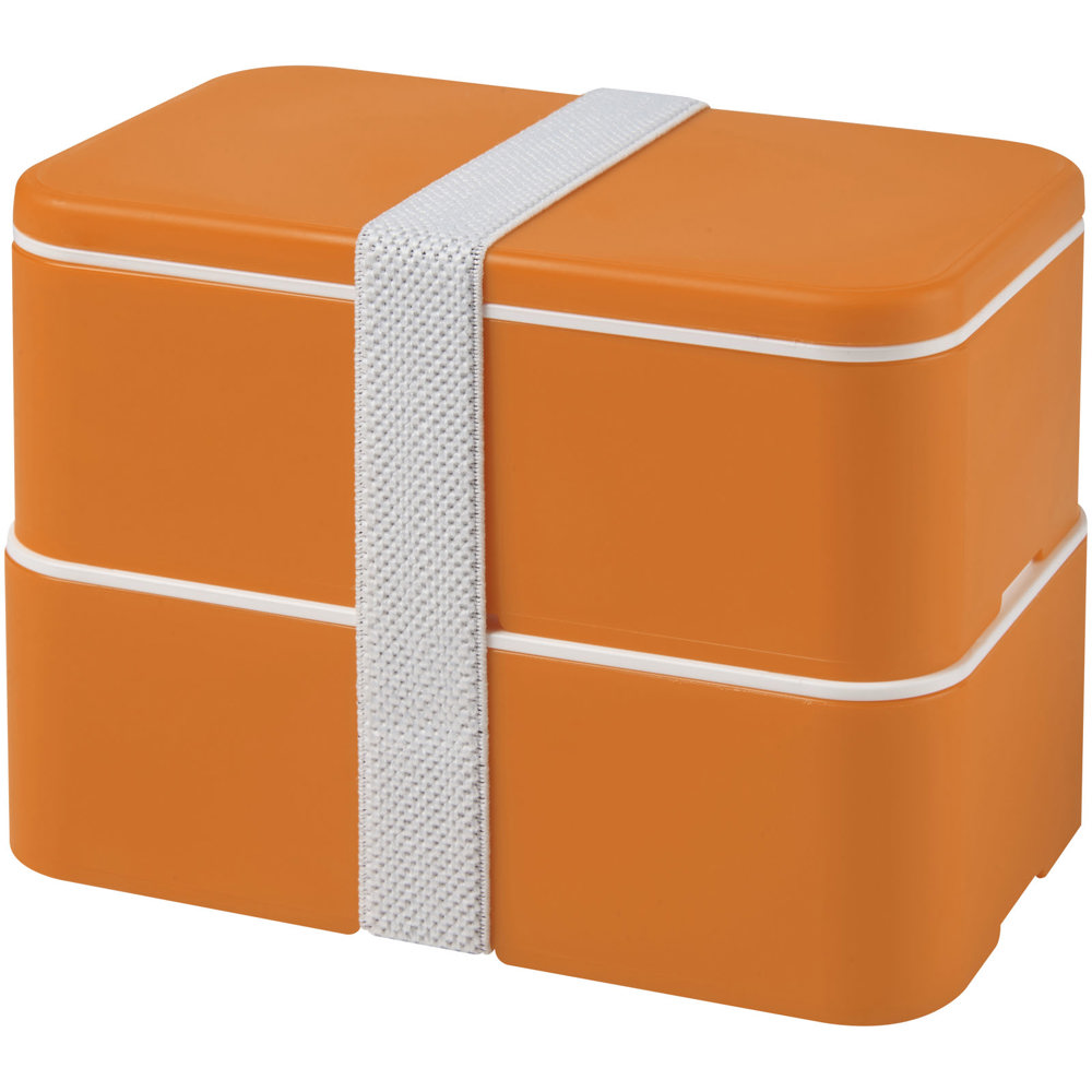 MIYO 700+700 ml dubbellaagse lunchbox - Oranje, Oranje, Wit