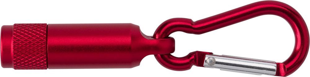 Aluminium mini-zaklamp met karabijnhaak Tracy - Rood