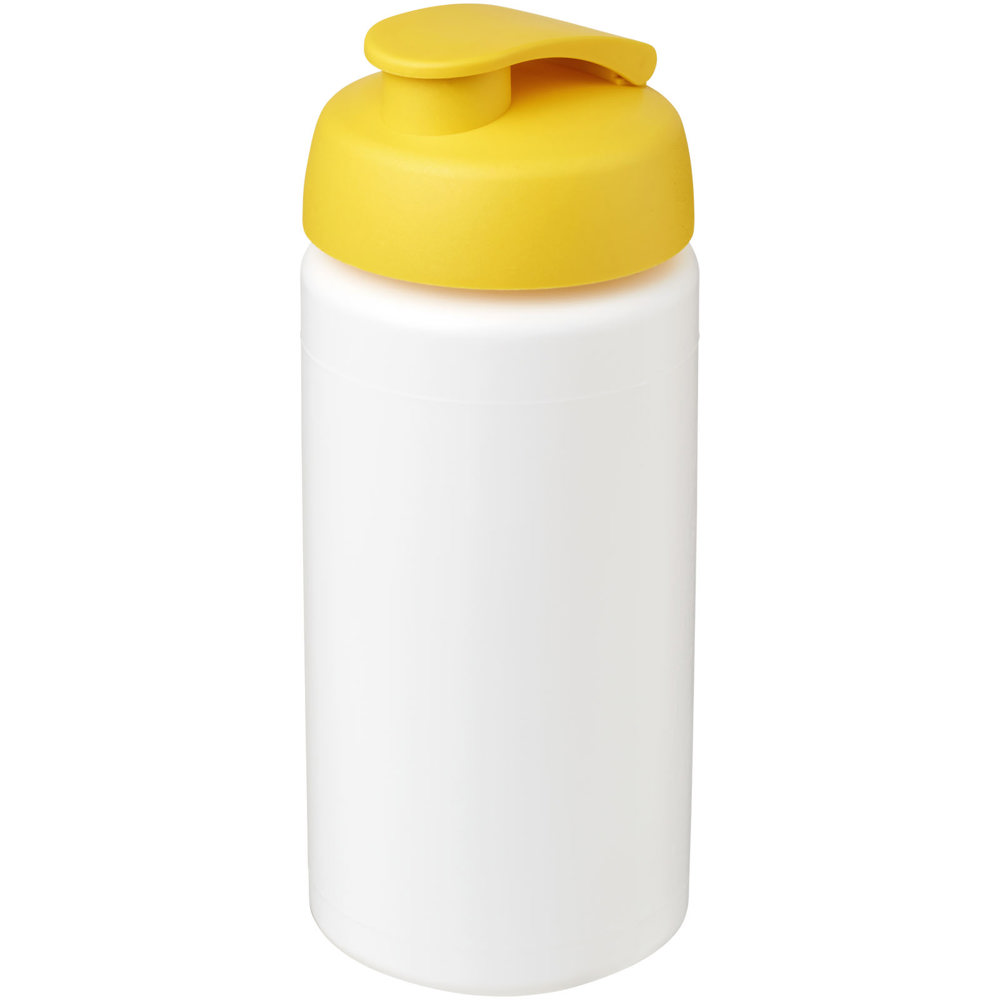 Baseline® Plus grip 500 ml sportfles met flipcapdeksel - Wit, Geel