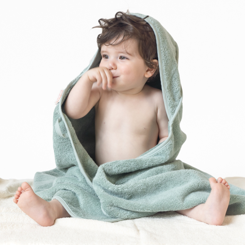 Babyhanddoek met capuchon - Bo Weevil - Mineral green