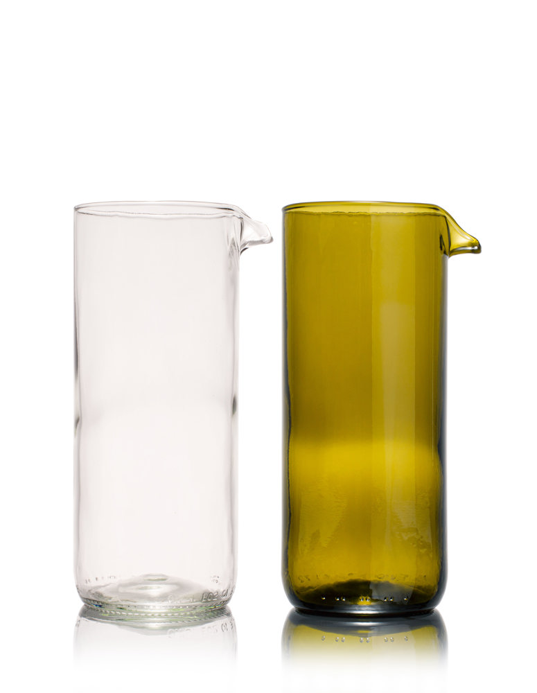 Upcycled transparant gekleurde karaf (600ml)