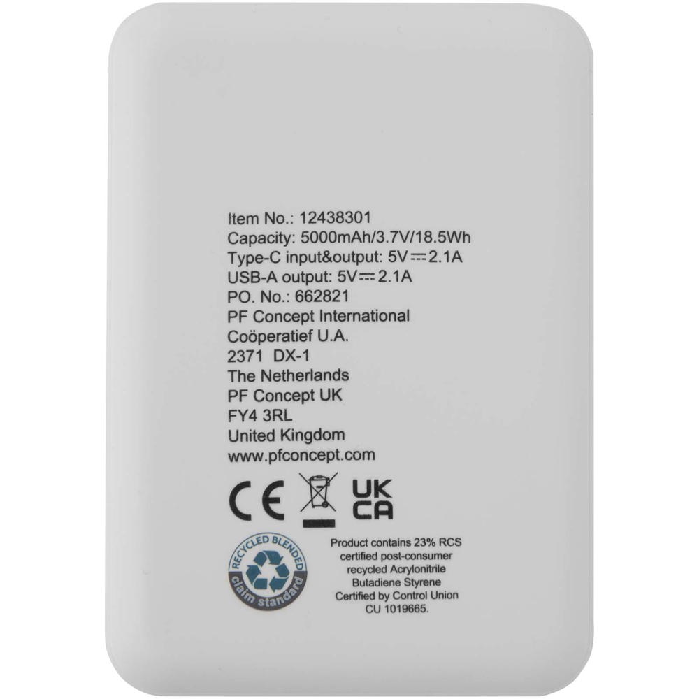 Asama type-C powerbank van 5000 mAh van gerecycled plastic