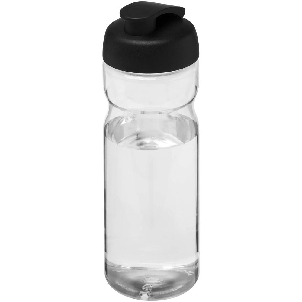 H2O Active® Eco Base 650 ml sportfles met kanteldeksel - Transparent, Zwart
