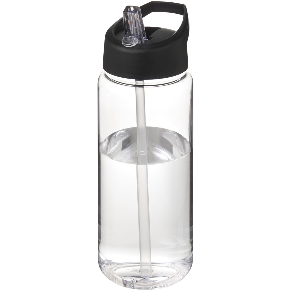 H2O Active® Octave Tritan™  600 ml sportfles met tuitdeksel - Transparant helder, Zwart