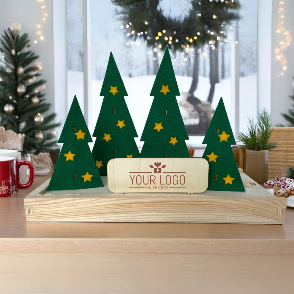 Happy Xmas 'Your logo' - yellow stars
