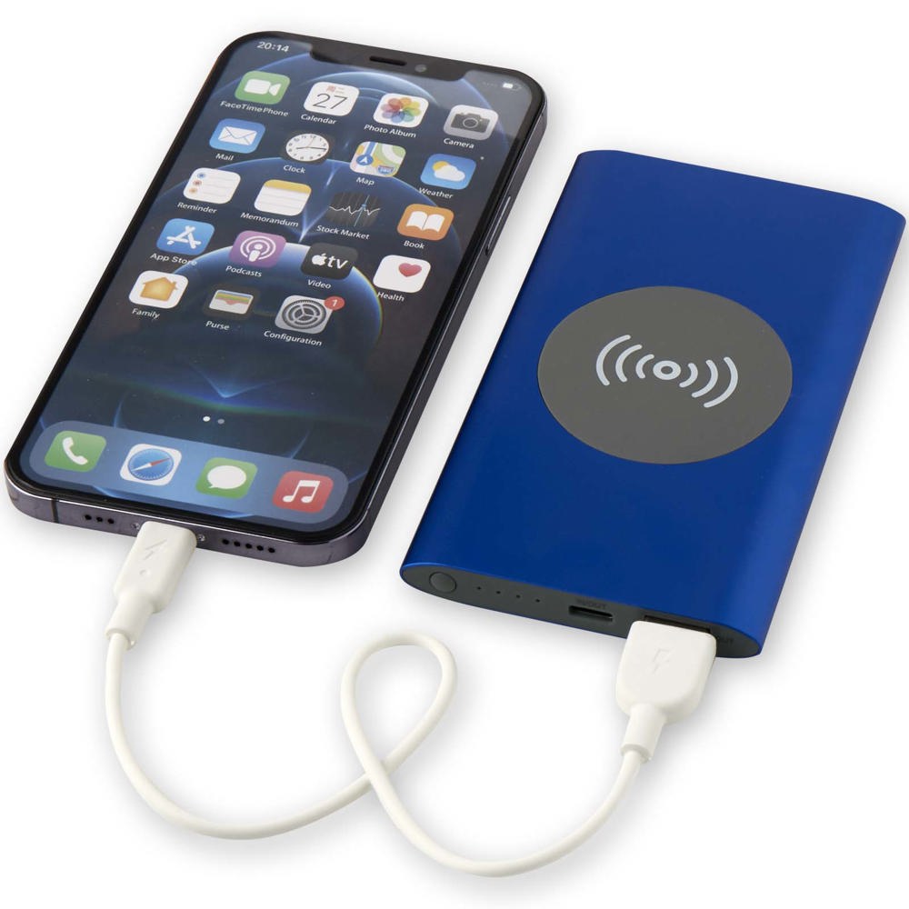 Juice type-C draadloze powerbank van 4000 mAh van gerecycled aluminium 