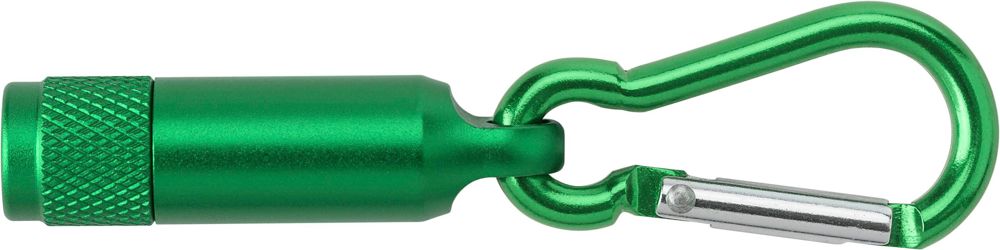 Aluminium mini-zaklamp met karabijnhaak Tracy - Groen