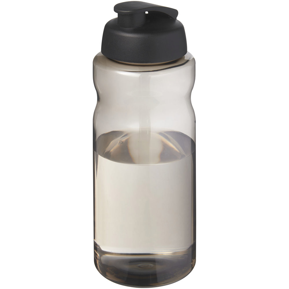 H2O Active® Eco Big Base 1 l drinkfles met klapdeksel - Houtskool, Zwart