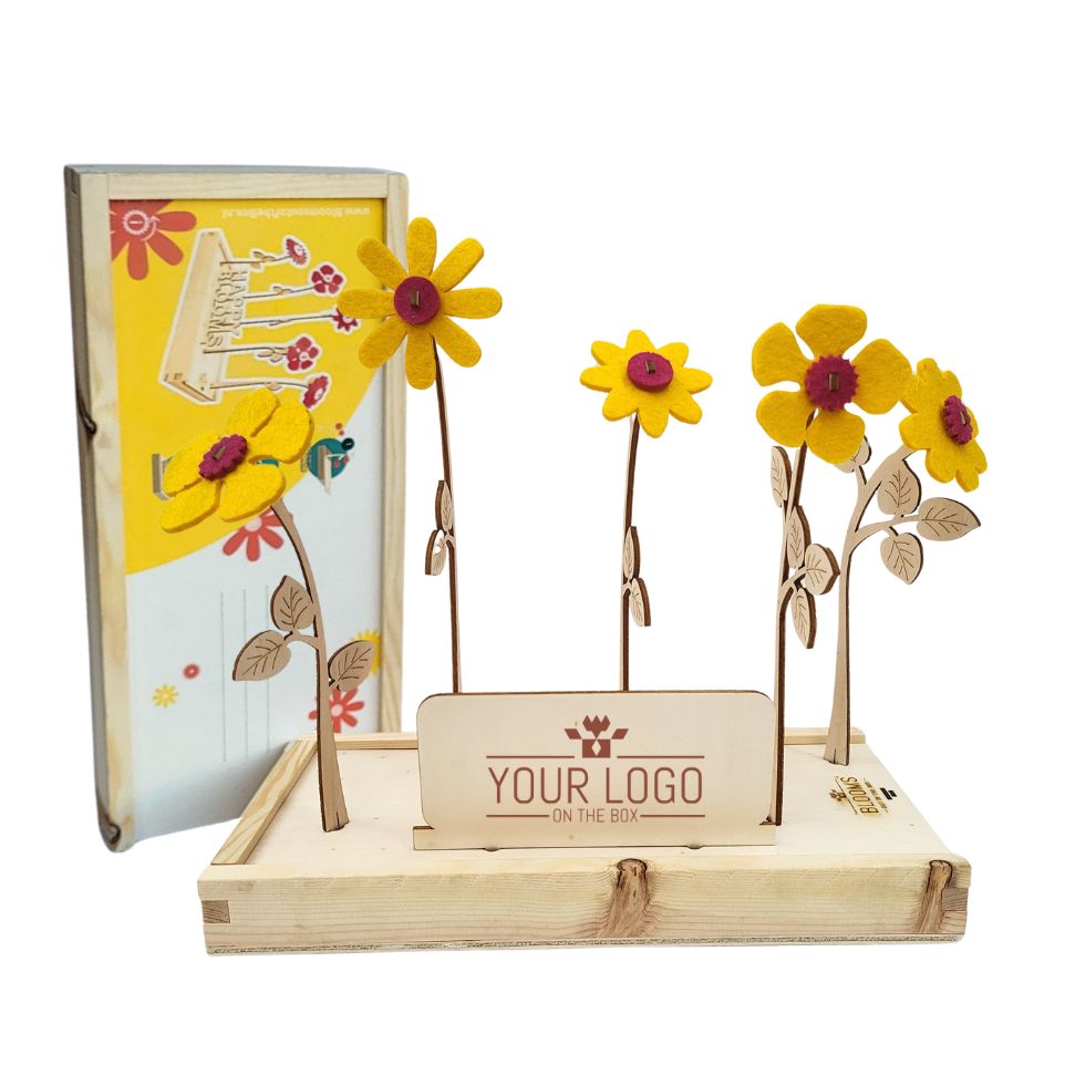 Happy Blooms 'Your logo' - geel