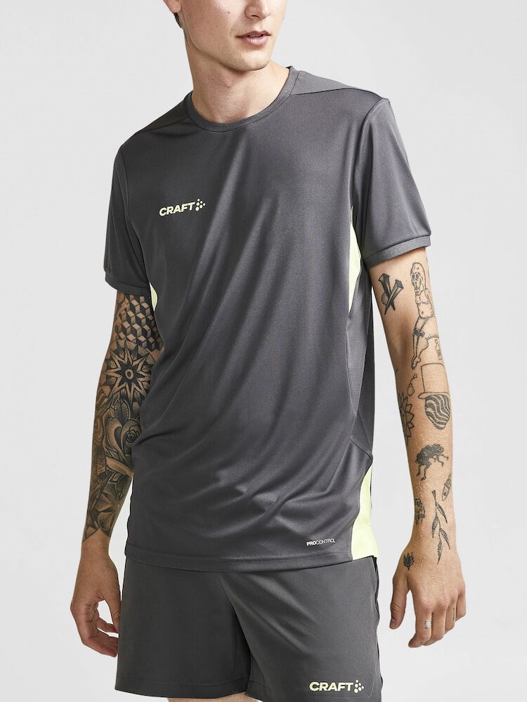 Craft - PRO Control Impact SS Tee M Granite-Giallo XXL