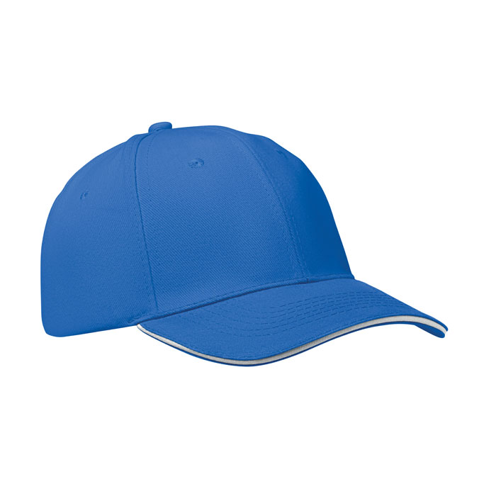 BUFFALO - 6 PANELEN BASEBALLPET 260G/M² - Wit/blauw