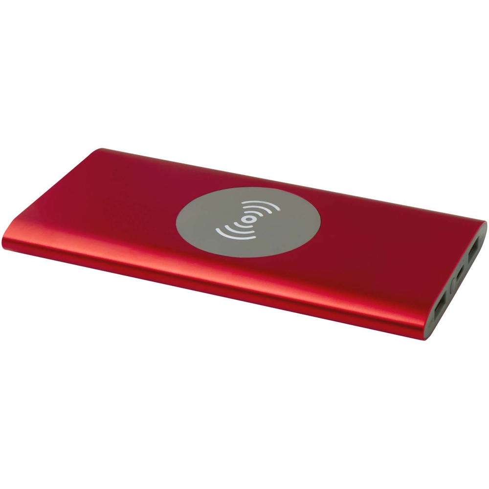 Juice type-C draadloze powerbank van 8000 mAh van gerecycled aluminium - Rood