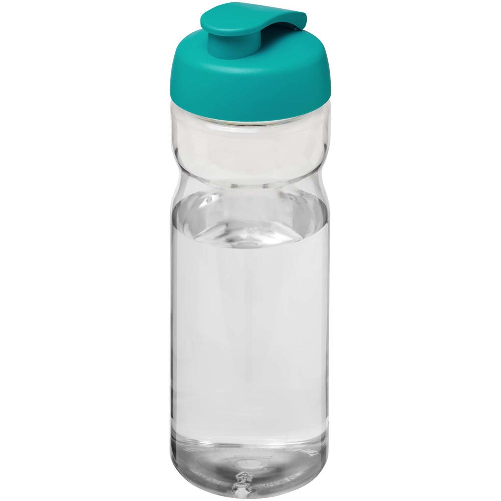 H2O Active® Eco Base 650 ml sportfles met kanteldeksel - Transparent, Aquablauw