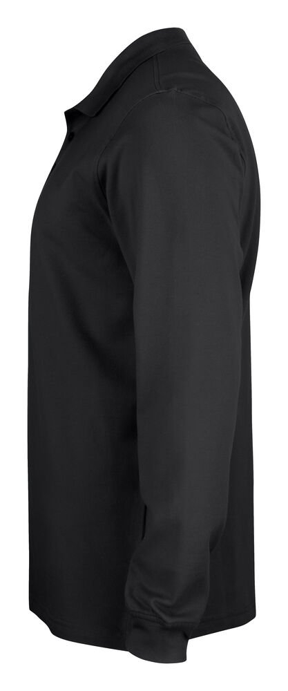 Clique - Basic Polo L/S Junior Zwart 140