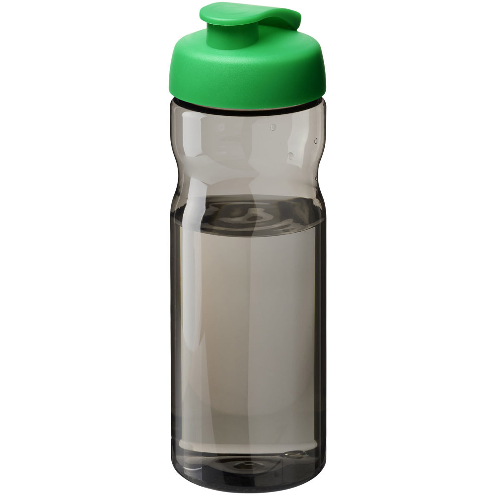 H2O Active® Eco Base drinkfles van 650 ml met klapdeksel - Felgroen, Houtskool