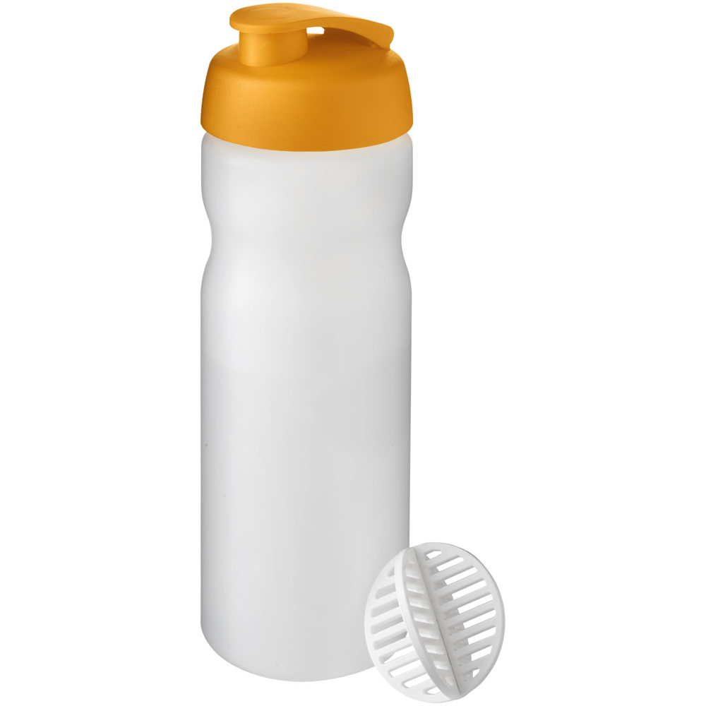 Baseline® Plus 650 ml sportfles met shaker bal - Oranje, Mat helder