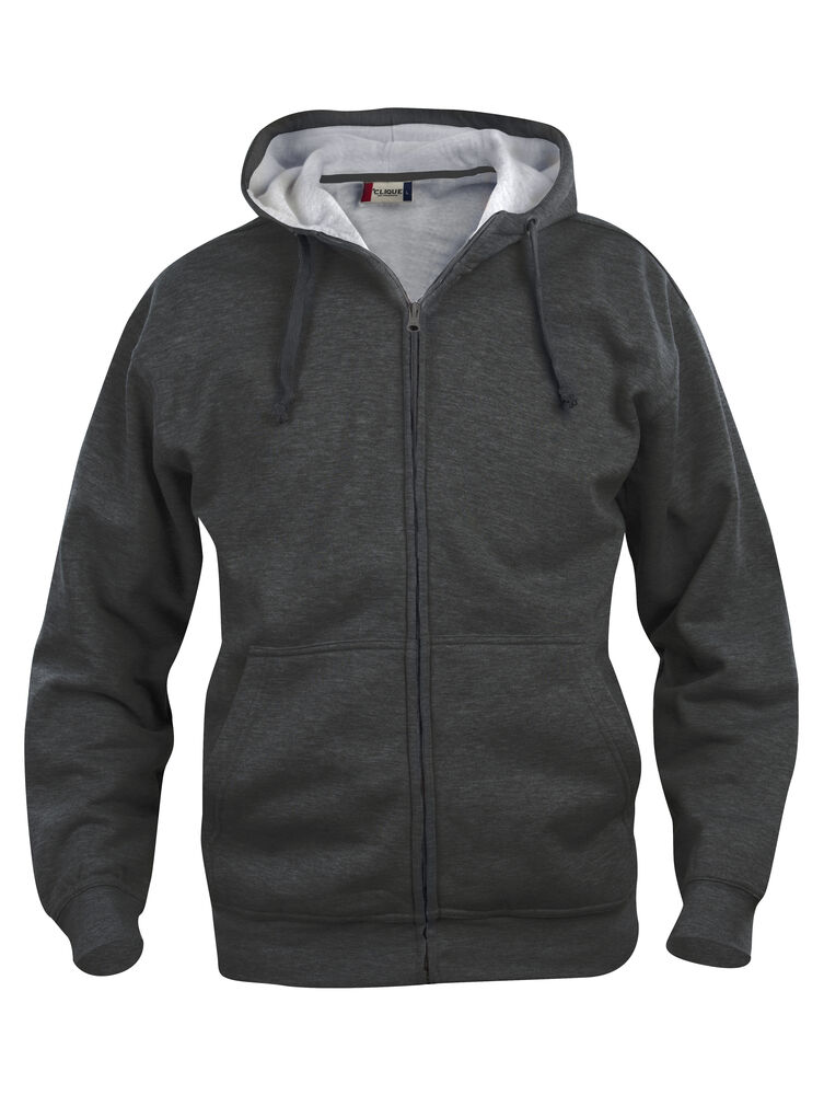Clique - Basic Hoody Full Zip - Antraciet Melange