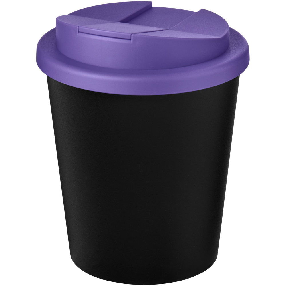 Americano® Espresso Eco 250 ml gerecyclede beker met knoeibestendig deksel - Zwart, Paars