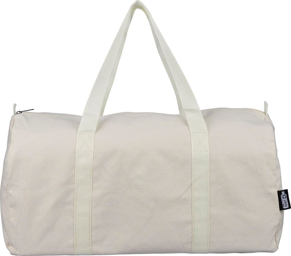 Gerecyclede polycotton (330 gsm) dufflebag Tian - beige