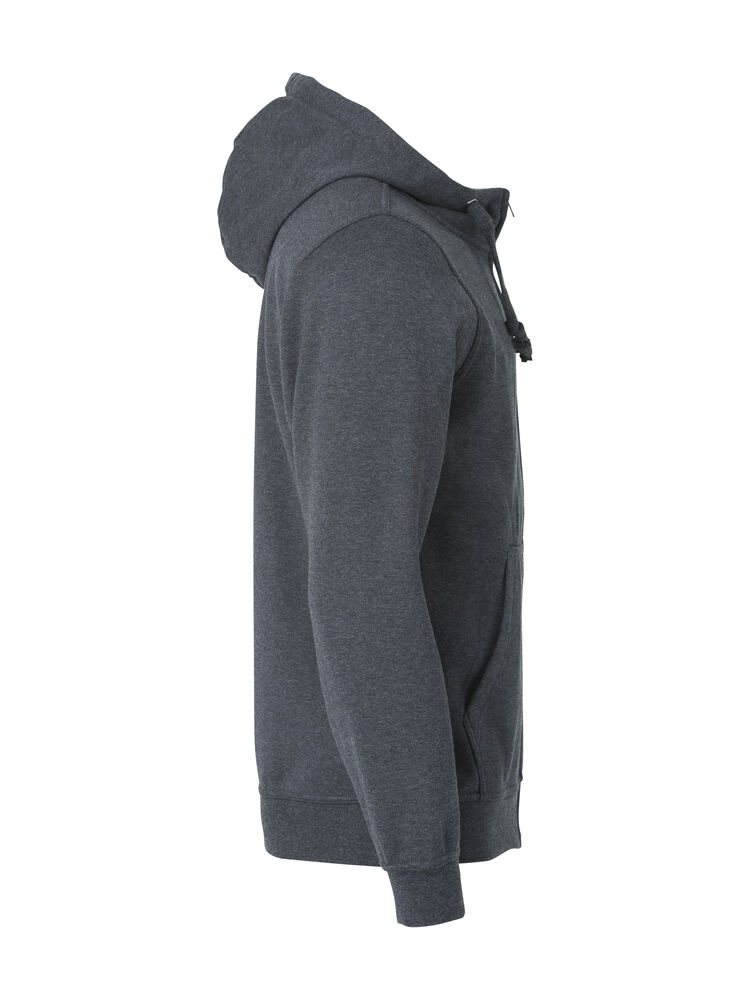 Clique - Basic Hoody Full Zip Antraciet Melange XXL